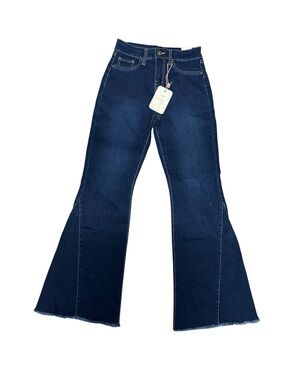 YMI Gigi Junior’s Dark Blue High-Rise Flare Jeans Sz 16 NWT
